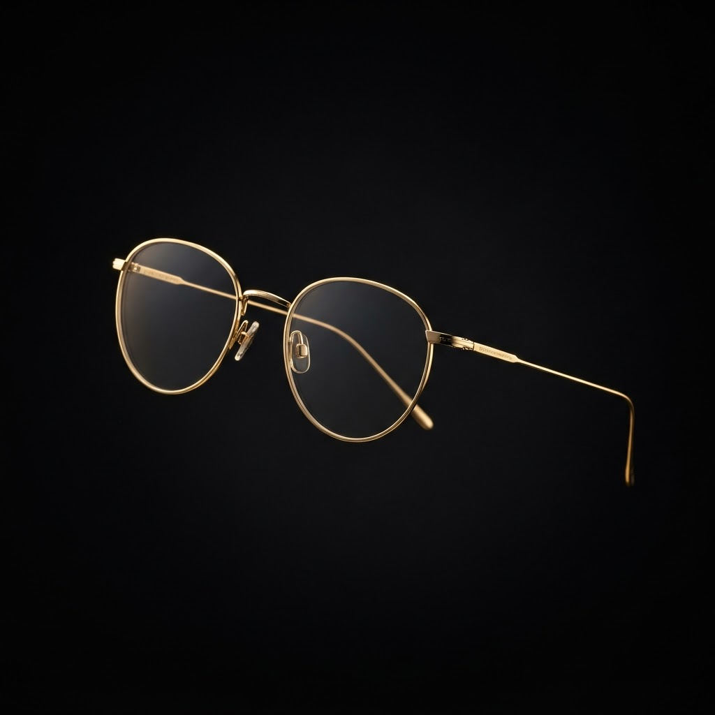 İnce altın telli minimalist optik çerçeve