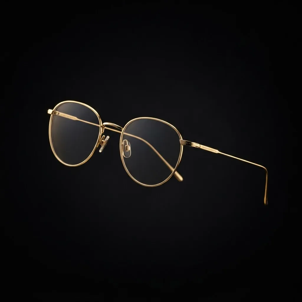 İnce altın telli minimalist optik çerçeve